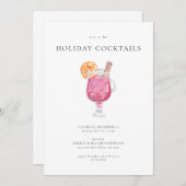 Cocktail de Noël Fête Invitation (Devant / Derrière)