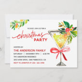 Cocktail de Noël Fête Invitation (Devant)