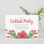 Cocktail de Noël Floral Invitation (Debout devant)