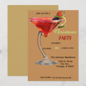 Cocktail de Noël Invitation (Devant / Derrière)