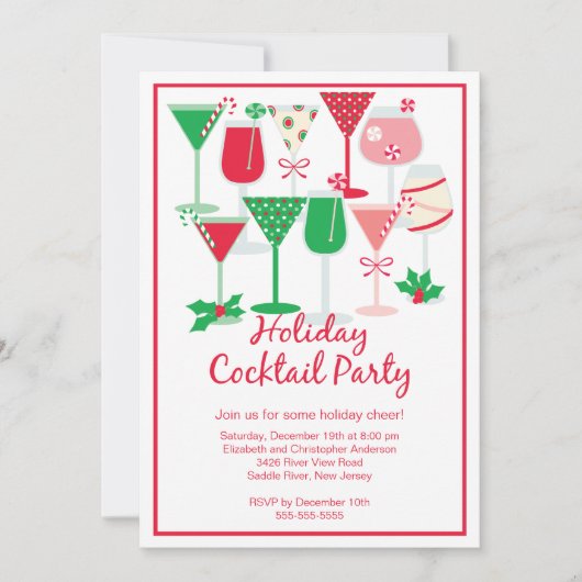 Cocktail de Noël Invitation (Devant)