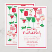 Cocktail de Noël Invitation (Devant / Derrière)