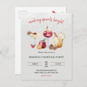 Cocktail de Noël Invitation (Devant / Derrière)