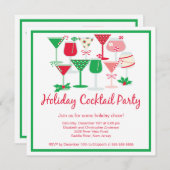 Cocktail de Noël Invitation (Devant / Derrière)