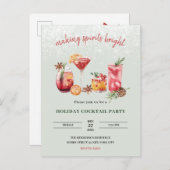 Cocktail de Noël Invitation (Devant / Derrière)