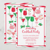 Cocktail de Noël Invitation (Devant / Derrière)