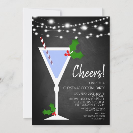 Cocktail de Noël Invitation (Devant)