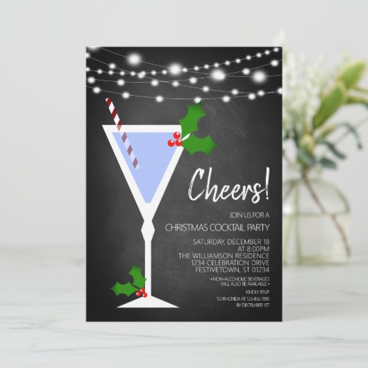 Cocktail de Noël Invitation (Debout devant)