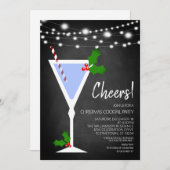 Cocktail de Noël Invitation (Devant / Derrière)