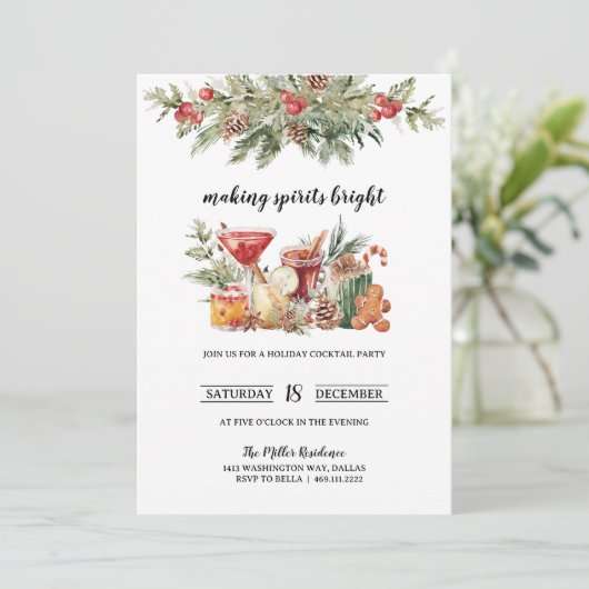 Cocktail de Noël Invitation (Debout devant)