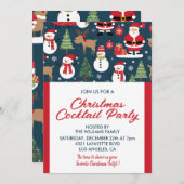 Cocktail de Noël Invitation cerf père Noël (Devant / Derrière)