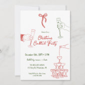 Cocktail de Noël invitation fantaisiste (Devant)