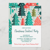 Cocktail de Noël invitation Forest Snowfall (Devant / Derrière)