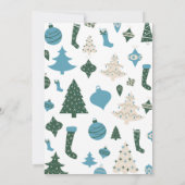 Cocktail de Noël Invitation Vert pâle bleu (Dos)