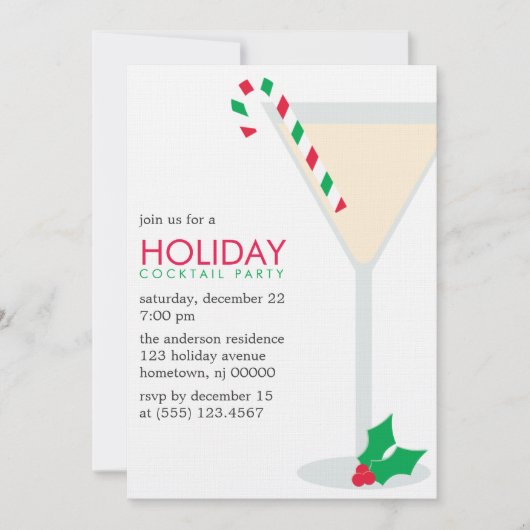 Cocktail de Noël Invitations (Devant)