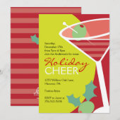 Cocktail de Noël Invitations à Martini (Devant / Derrière)