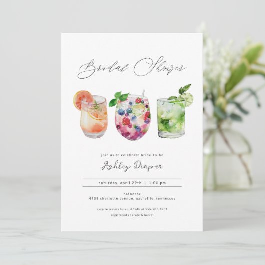 Cocktail d'été Invitation de douche nuptiale (Debout devant)