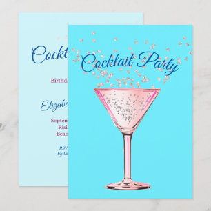 Cocktail Diamonds Modern Volwassen Verjaardagsfees Kaart
