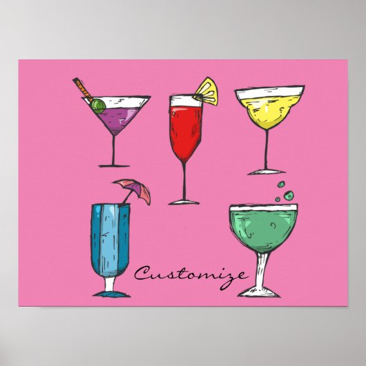 Cocktail Drink Assortment Thunder_Cove Poster (Voorkant)