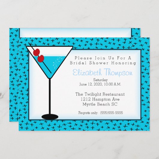 Cocktail Drink Bridal Shower Invitation (Devant / Derrière)