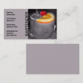 Cocktail Drink Foto Pub Bar | Bartender Gray Visitekaartje (Voorkant / Achterkant)