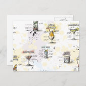 Cocktail Drink Recipe Design Briefkaart (Voorkant / Achterkant)
