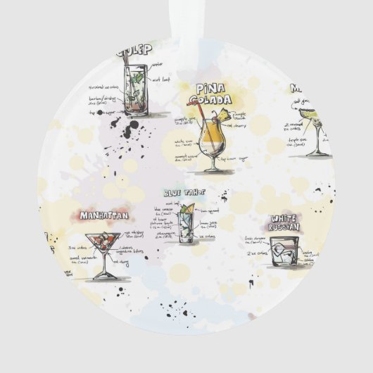 Cocktail Drink Recipe Design Ornament (achterkant)