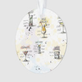 Cocktail Drink Recipe Design Ornament (voorkant)
