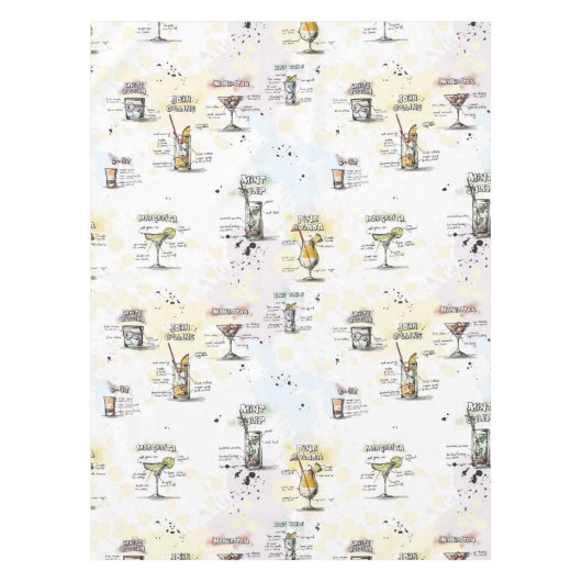 Cocktail Drink Recipe Design Tafelkleed (Voorkant)