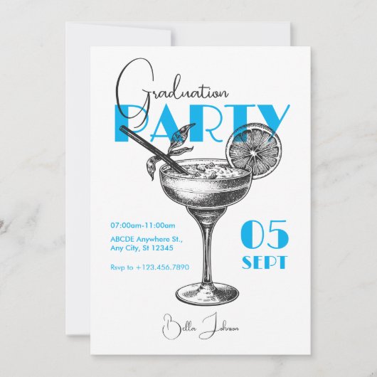 Cocktail du Graduation Party Invitation (Devant)