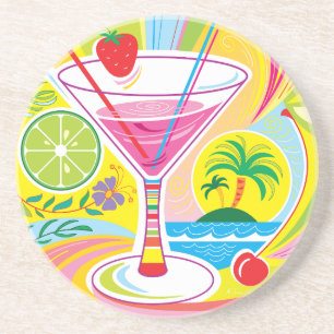 Cocktail Eiland Zandsteen Onderzetter