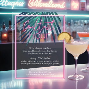 Cocktail électrique Love Neon Pink Tropical Retro