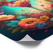 Cocktail en bloemen poster (Hoek)