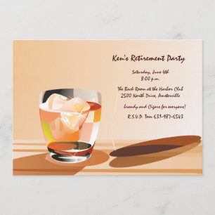 Cocktail en cigar Invitation Kaart