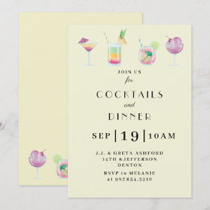 Cocktail en drink-uitnodiging kaart