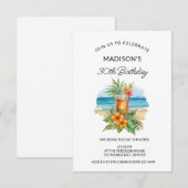 Cocktail en Exotische Bloem Kaart (Voorkant / Achterkant)