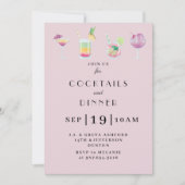 Cocktail et boissons invitation à la fête (Devant)
