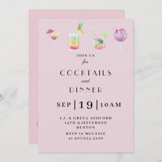 Cocktail et boissons invitation à la fête
