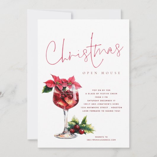 Cocktail festif Noël Open House Invitation (Devant)