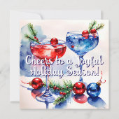 Cocktail Festif Salutations Carte Plat (Devant)