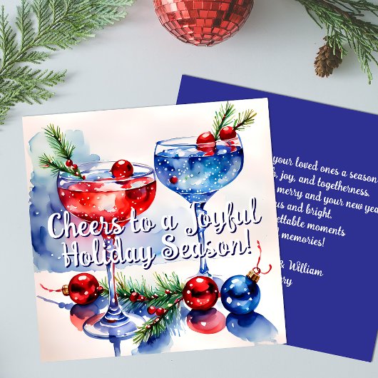 Cocktail Festif Salutations Carte Plat