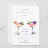 Cocktail floral Invitation d'anniversaire (Devant)