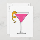 Cocktail, glas en Oranje twist Briefkaart (Voorkant / Achterkant)
