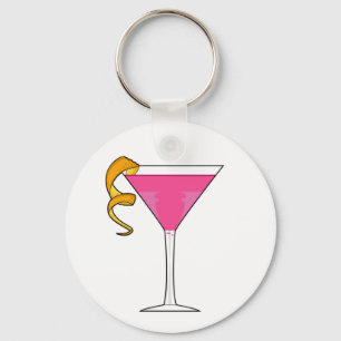 Cocktail Glass & Oranje Twist Sleutelhanger