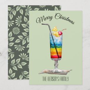 Cocktail Green-kerstkaart Kaart