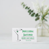 Cocktail Green Olive Martini Logo Bartender Visitekaartje (Staand voorkant)