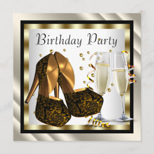 Cocktail Hakken Schoenen Dames Elegant Verjaardags Kaart