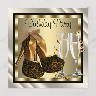 Cocktail Hakken Schoenen Dames Elegant Verjaardags Kaart