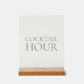 Cocktail Hour Acrylic Sign with Wooden Base (Recto)