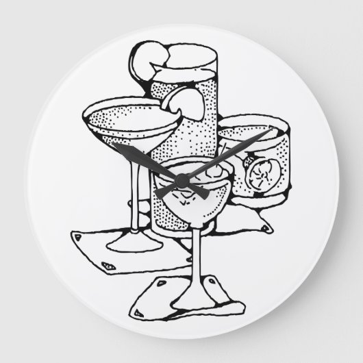 Cocktail Hour Clock Grote Klok (Voorkant)